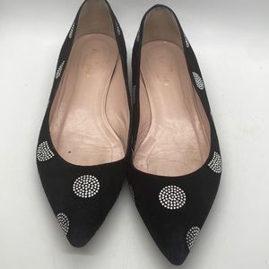 Black Suede with Rhinestone circles Kate Spade Flats